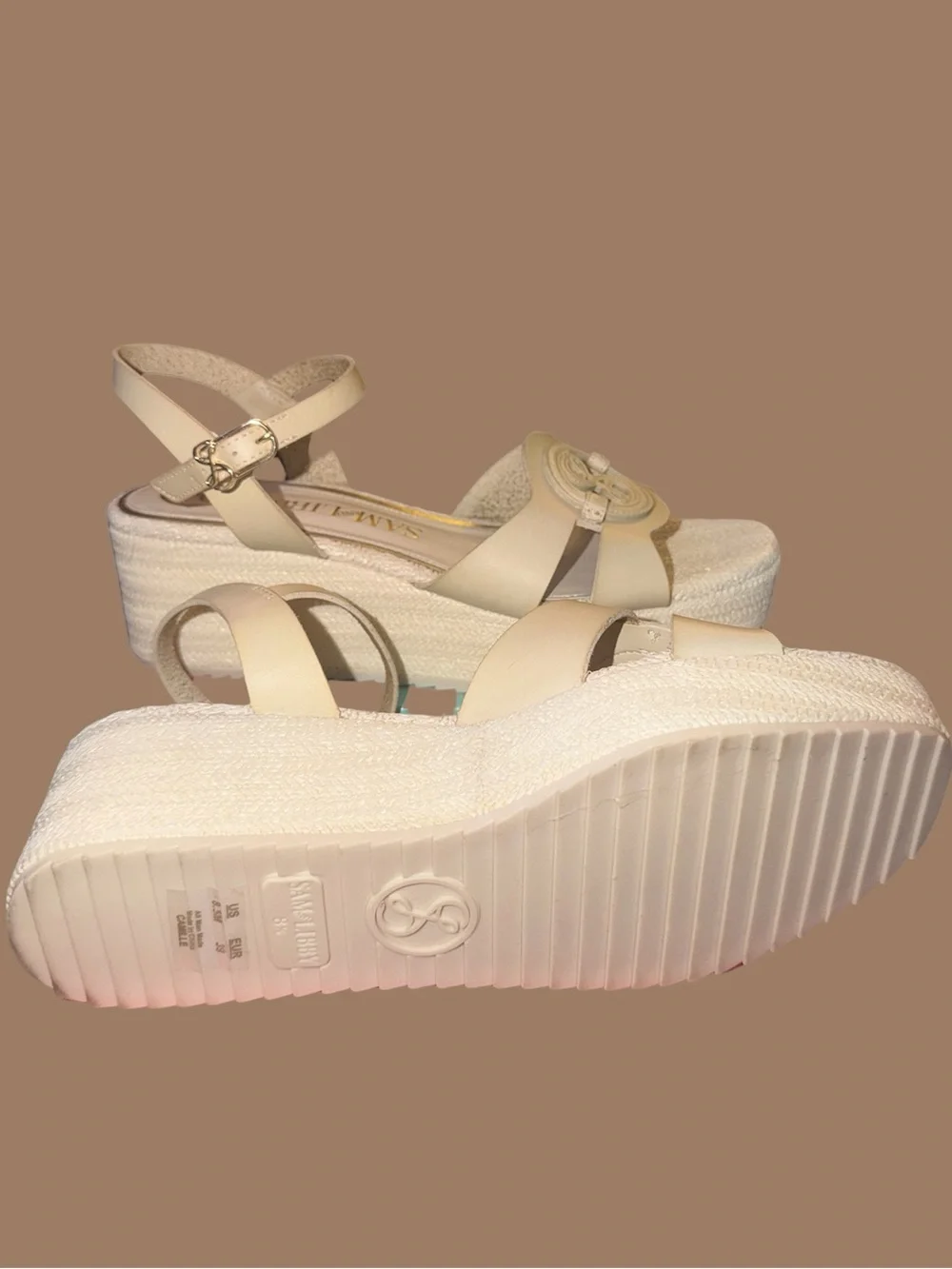 *new* Sam & Libby Beige Platform Espadrille Wedge Sandals